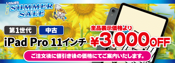 サマーセール　iPad Pro 11インチ 第1世代　3000円OFF