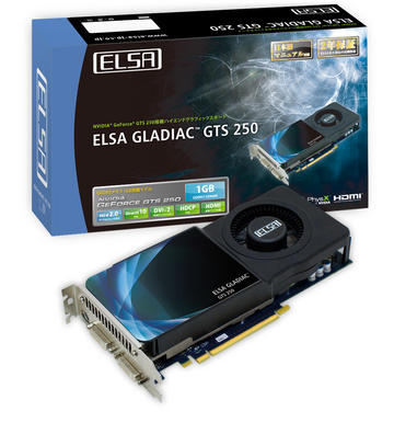 ELSA GLADIAC GTS 250 1GB(GD250-1GERS) GeForceGTS250/1GB(DDR3)/PCI-E