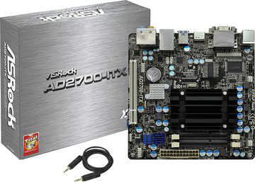 ASRock AD2700-ITX Atom D2700(2.13GHz/2コア/4スレッド/TDP10W)/NM10/USB3.0/VGA(DVI/HDMI)/Mini-ITX