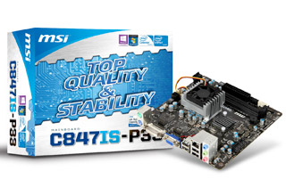 MSI C847IS-P33 Celeron847(1.1GHz/2コア/TDP17W)/NM70/Mini-ITX