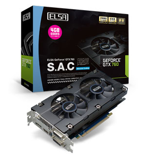 ELSA GeForce GTX 760 S.A.C 4GB(GD760-4GERX) GTX760/4GB(GDDR5)/PCI-E