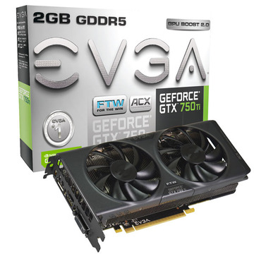 EVGA GeForce GTX 750 Ti FTW with EVGA ACX Cooling(02G-P4-3757-KR) GTX750Ti/2GB(GDDR5)/PCI-E 