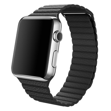 Apple Apple Watch 42mm ステンレススチール/ブラックレザーループ Mサイズ MJYN2J/A