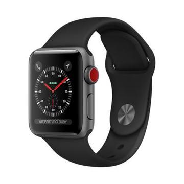 Apple Apple Watch Series3 38mm Cellular スペースグレイアルミニウム/ブラックスポーツバンド MQKG2J/A