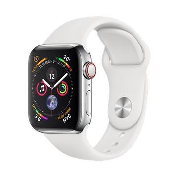 Apple Apple Watch Series4 40mm Cellular シルバーステンレス/ホワイトスポーツバンド MTVJ2J/A