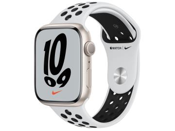 Apple Apple Watch Nike Series7 GPS 45mm スターライトアルミ/スポーツバンド ピュアプラチナム/ブラックNike MKNA3J/A