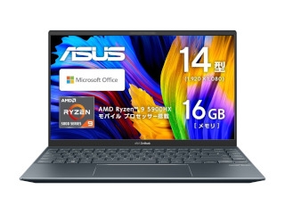 ASUS ZenBook 14 UM425QA UM425QA-KIR915W パイングレー【R9 5900HX 16G 512G(SSD) WiFi 14LCD(1920x1080) Win11H】