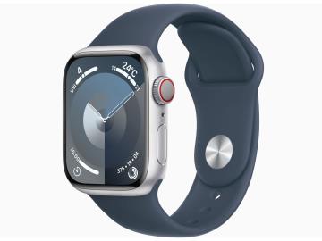 Apple Watch Series9 41mm Cellular シルバーアルミニウムケース/ストームブルースポーツバンド(S/M) MRHV3J/A